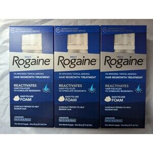 [3 PACK] 1 MONTH Supply (3 Months Total) of Rogaine Minoxidil Foam 4/26